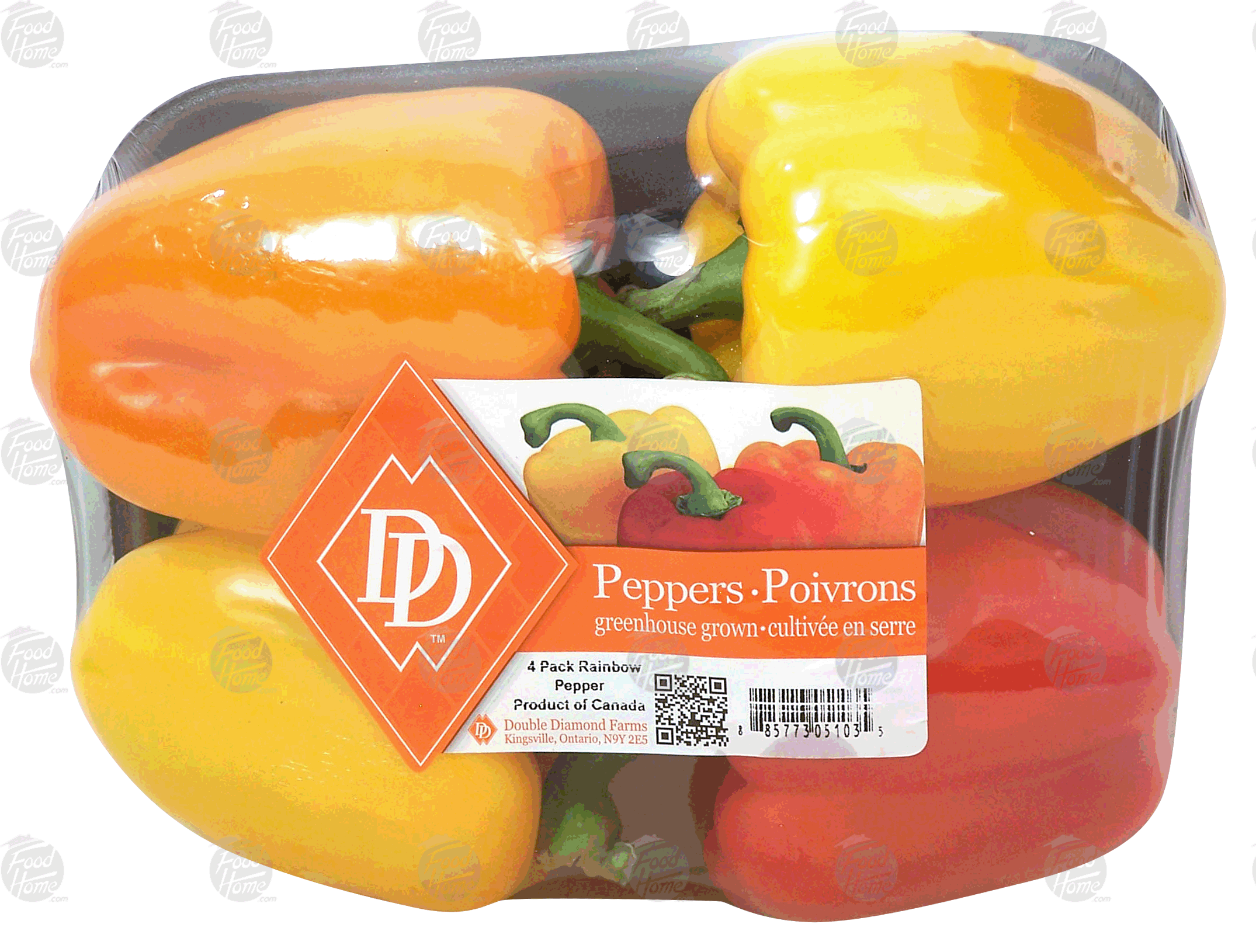 Double Diamond  peppers, tri-color, greenhouse grown Full-Size Picture